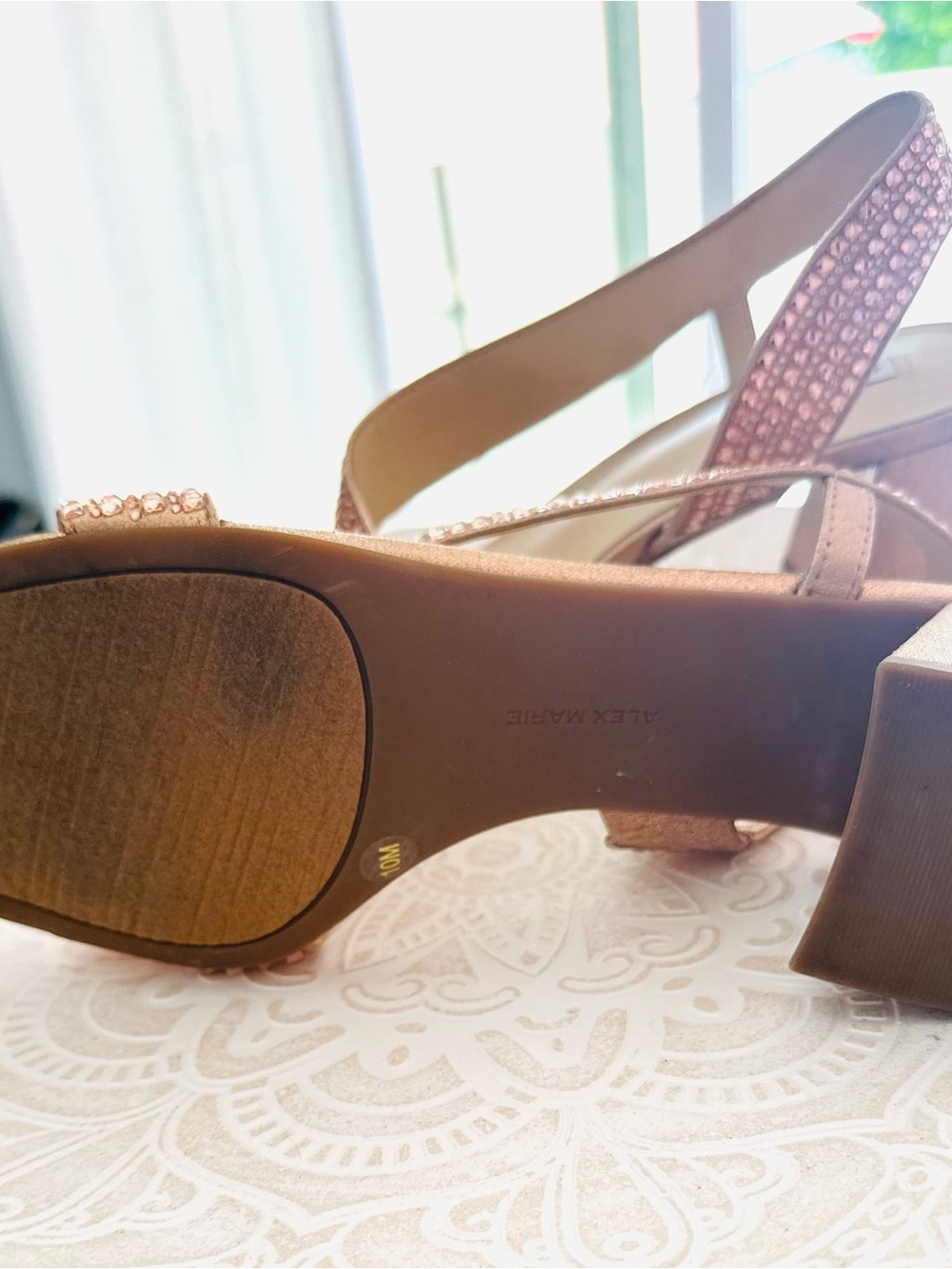 Alex Marie Rose Gold Crystal Slingback Sandals - Picture 5 of 7